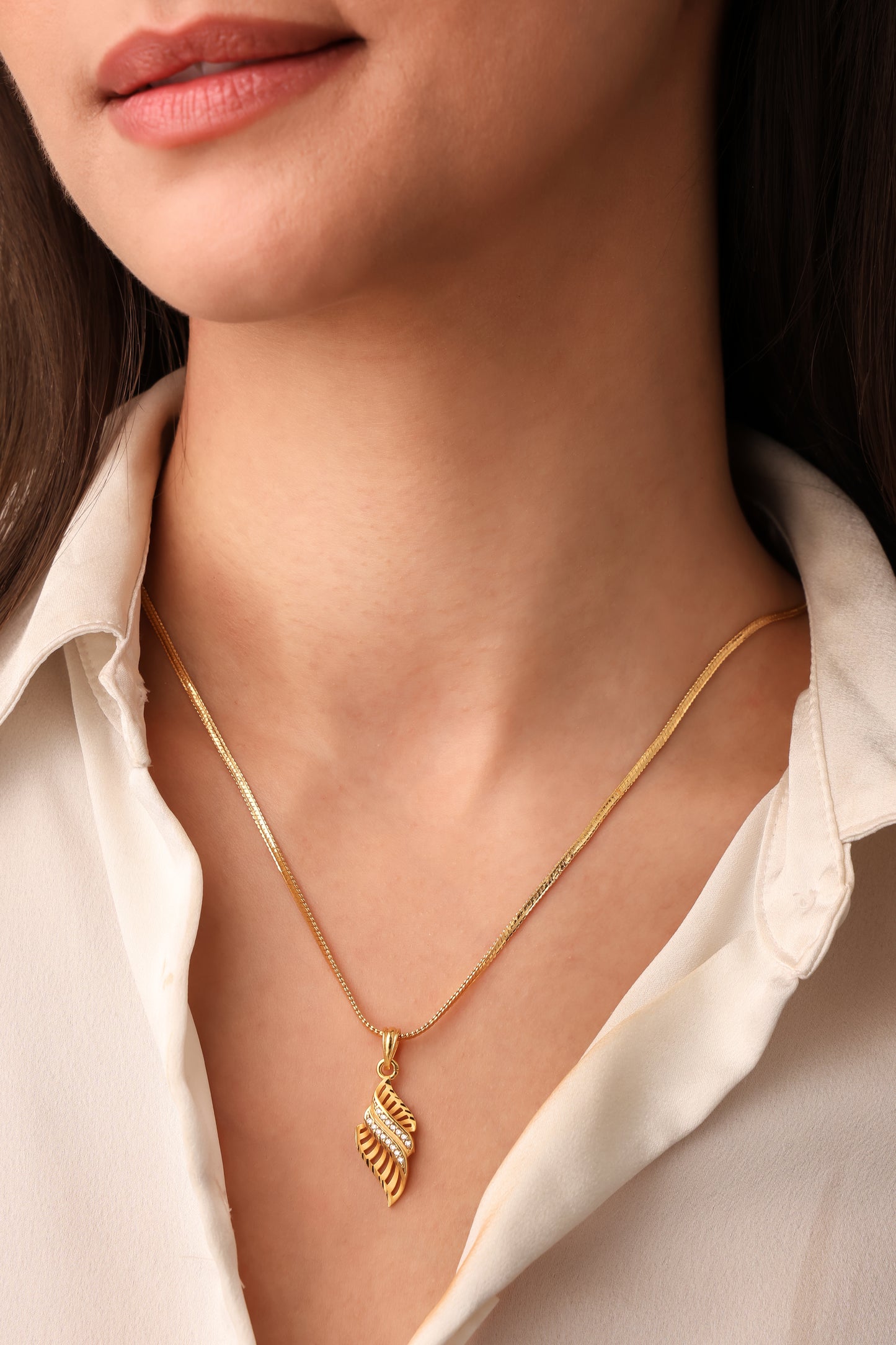 18K Gold Coated Pendant Necklace – Anti-Tarnish Finish