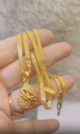 One-Gram Gold Chain Pendant Set