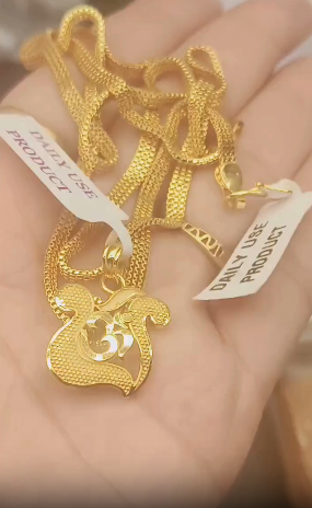 One-Gram Gold Chain Pendant Set