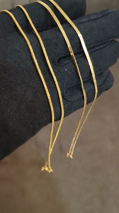 1 Gram Gold Chain Combo – 2 Long Chains for Men & Women (Pack of 2)