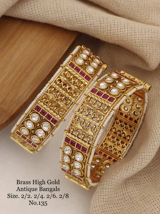 Timeless Glamour: Brass High Gold Antique Kangan