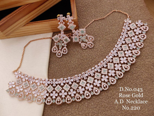 A.D rose gold necklace set