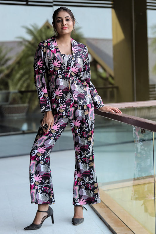 Chic Harmony: Pure Modal Silk Printed Coordinated Set for Women & Girls