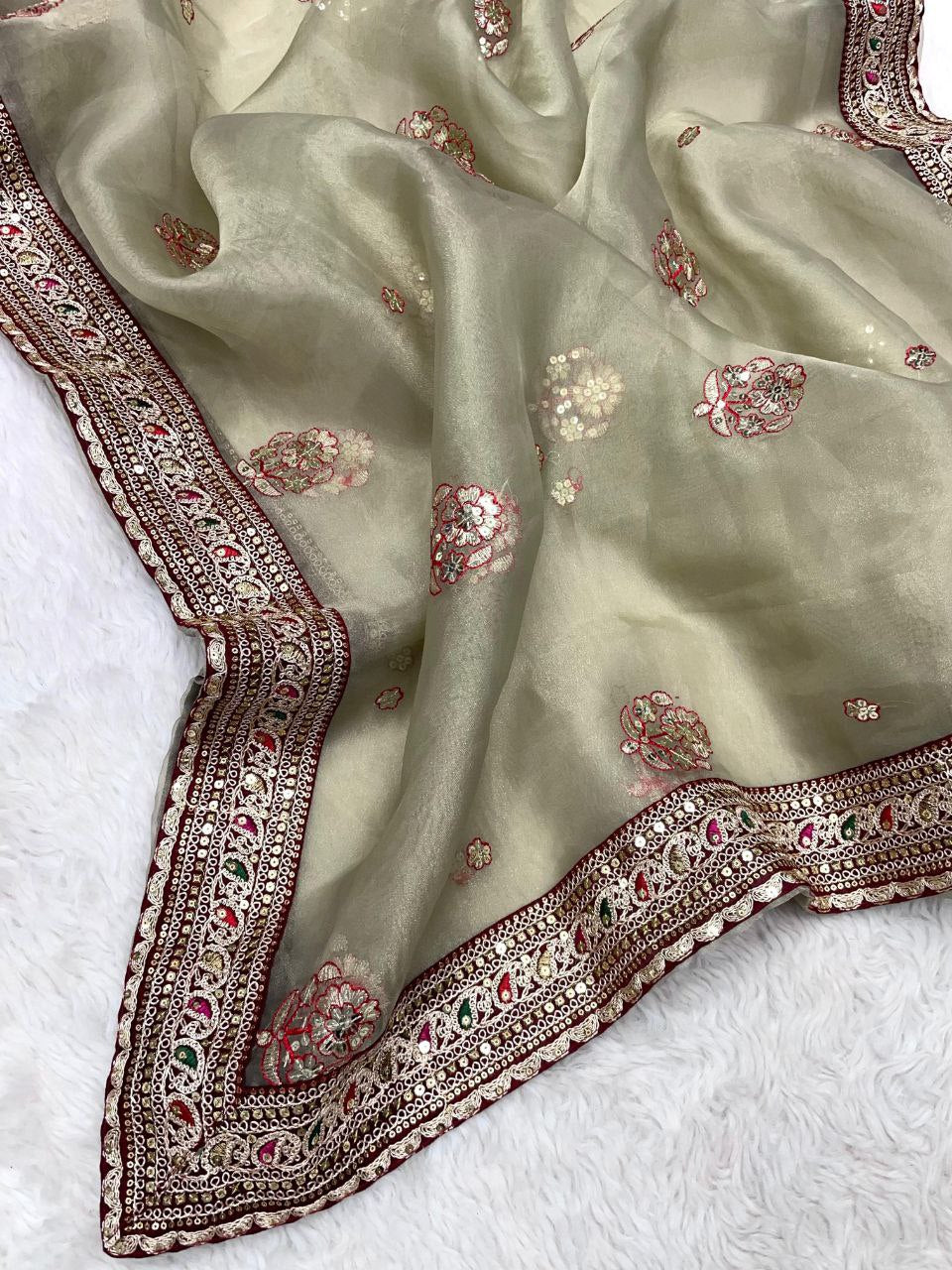 Wrap yourself in luxury with our Soft Organza Silk Saree! ✨