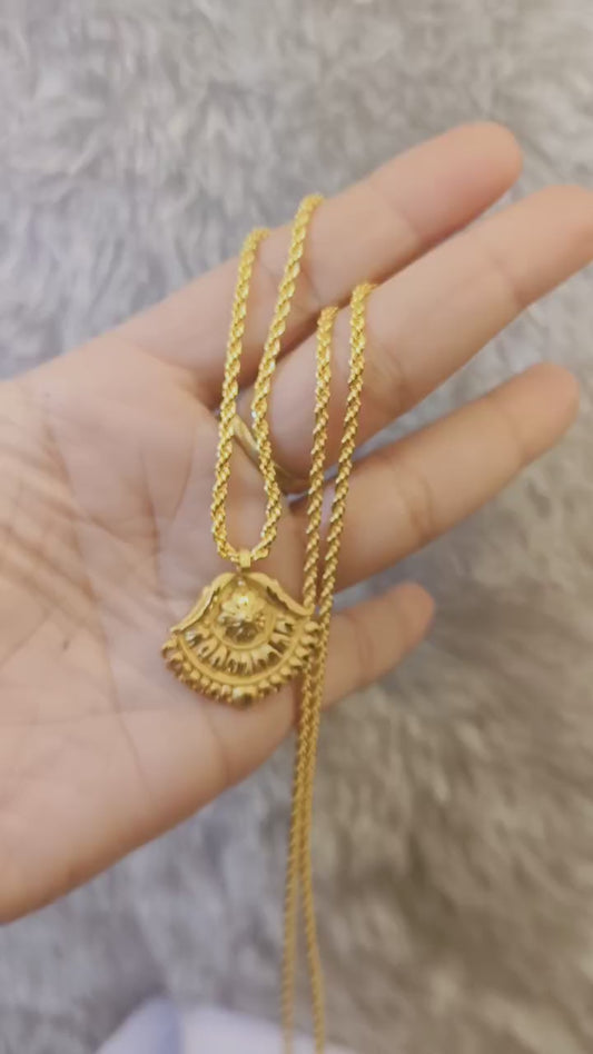 One-Gram Gold Chain Pendant Set ( 6-month warranty )