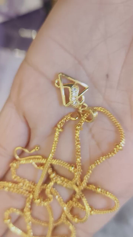 One-Gram Gold Chain Pendant Set ( 6-month warranty )
