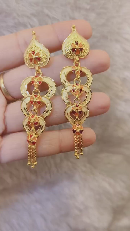 Gleaming Splendor: High Gold Brass Earrings