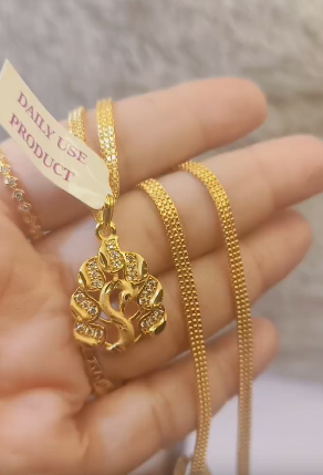 The Best-Selling One-Gram Gold Chain Pendant Set in India