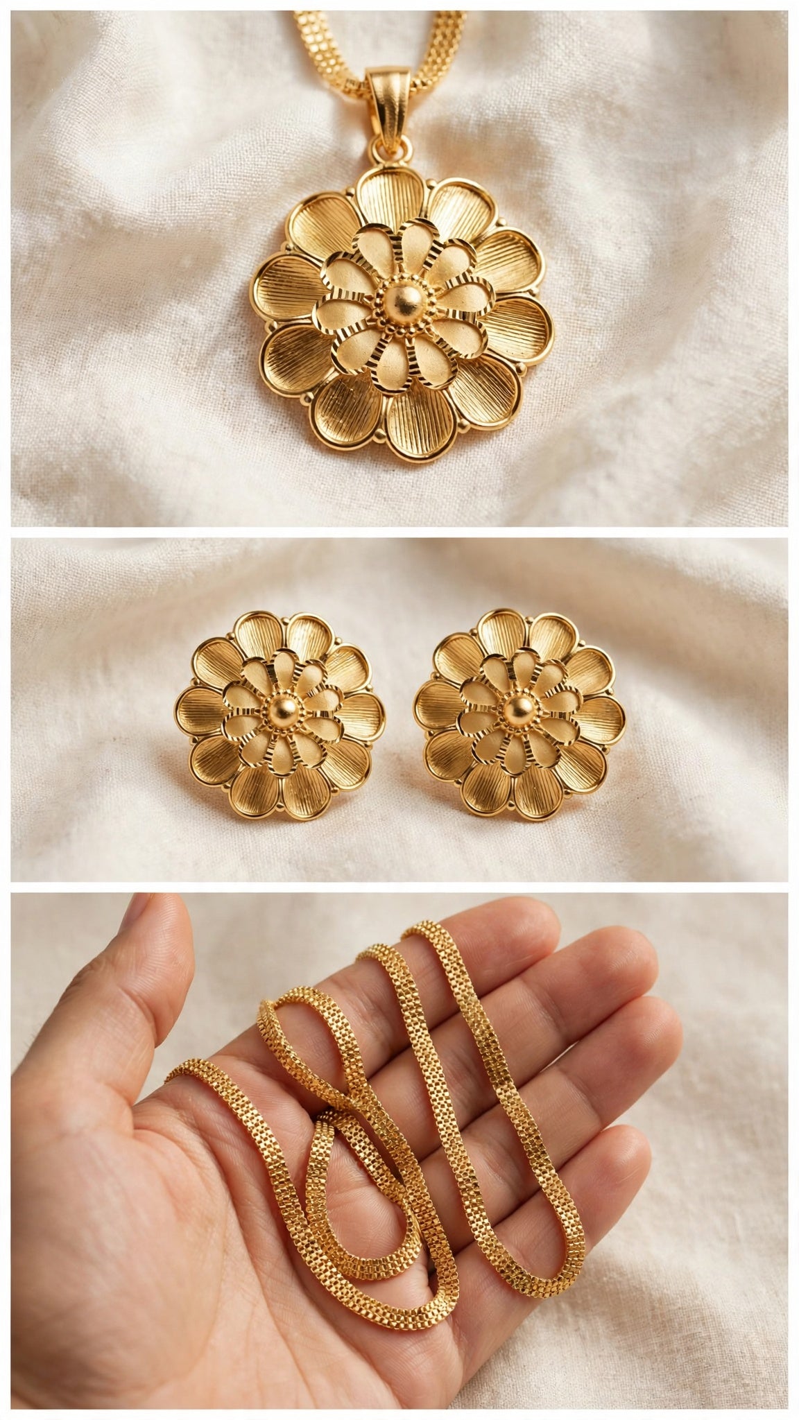 One-Gram Gold Chain Pendant Set