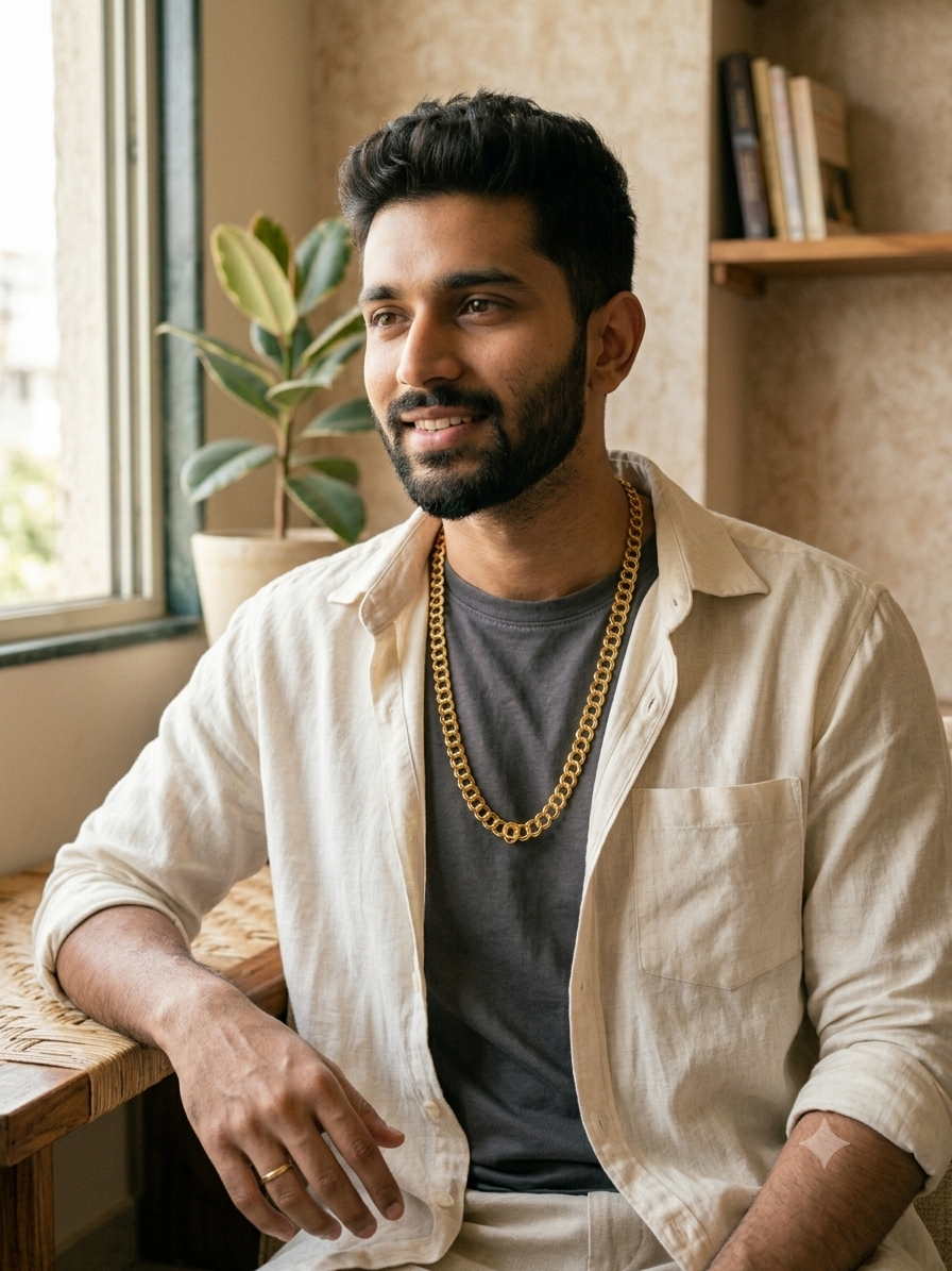 1 Gram Gold Plated Premium Gold Finish Men's Designer Chain