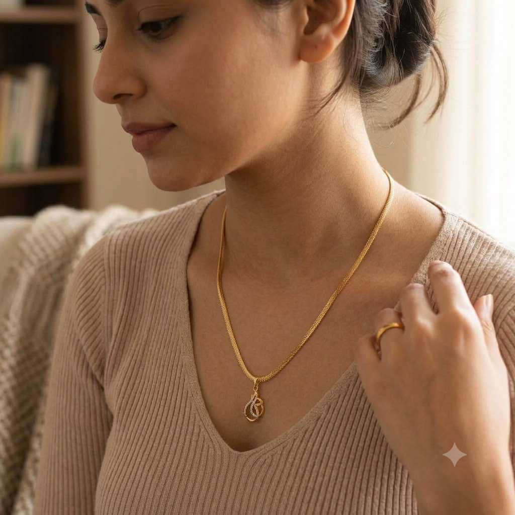 One-Gram Gold Chain & Pendant Set Premium