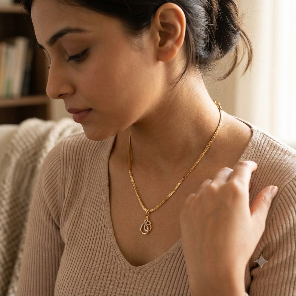 One-Gram Gold Chain Pendant Set