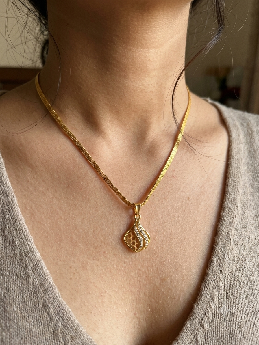 One-Gram Gold Chain Pendant Set
