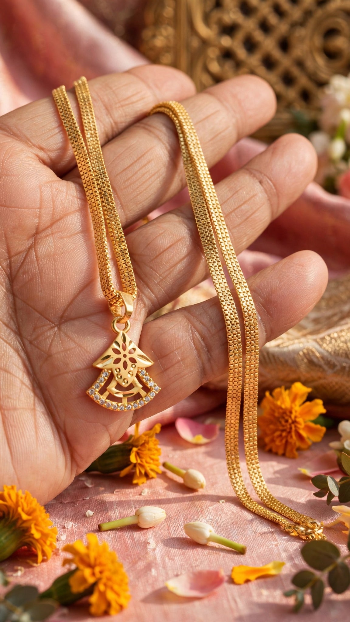 Premium One-Gram Gold Chain & Pendant Set