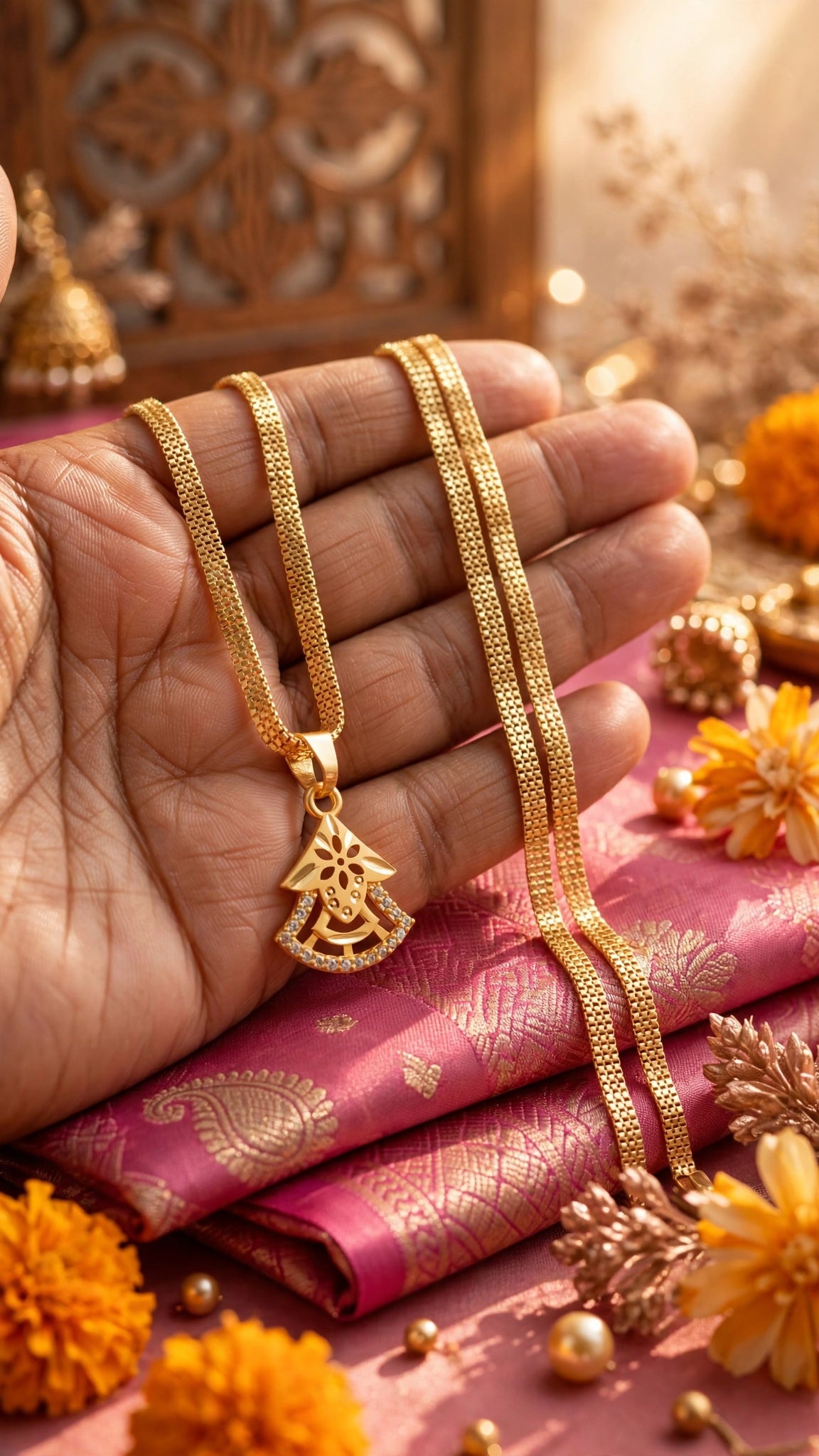 Premium One-Gram Gold Chain & Pendant Set