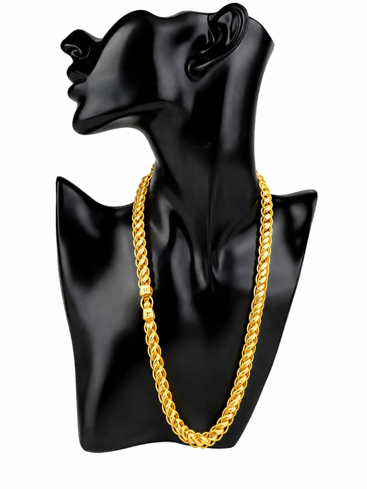 Men's Stylish 22-Inch One Gram Gold Forming Lotus Chain