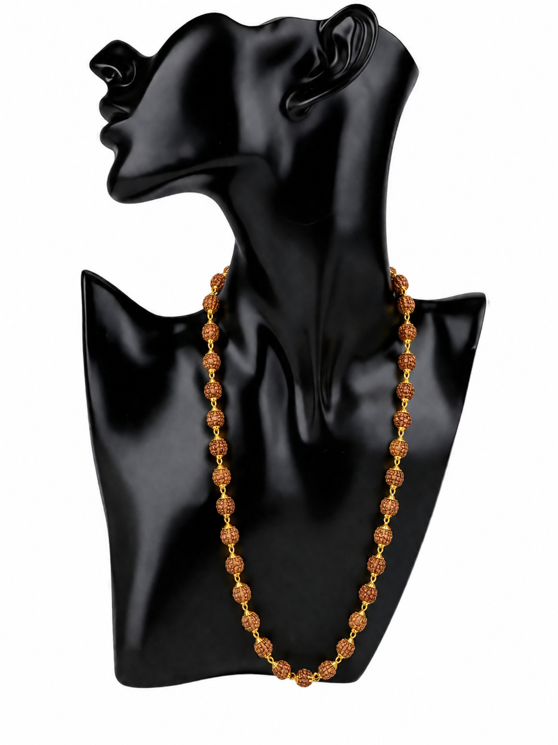 Premium 1 Gram Gold Forming Rudraksha Mala 24 Inch – Elegant Gold Forming Chain for Daily Wear