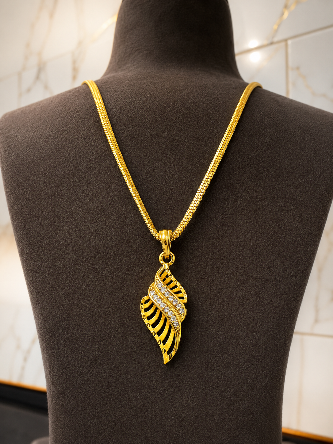 One-Gram Gold Chain Pendant Set