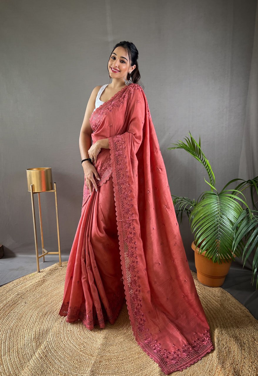 Pure Matka Silk Soft Saree with Intricate Work and Full Work Blouse