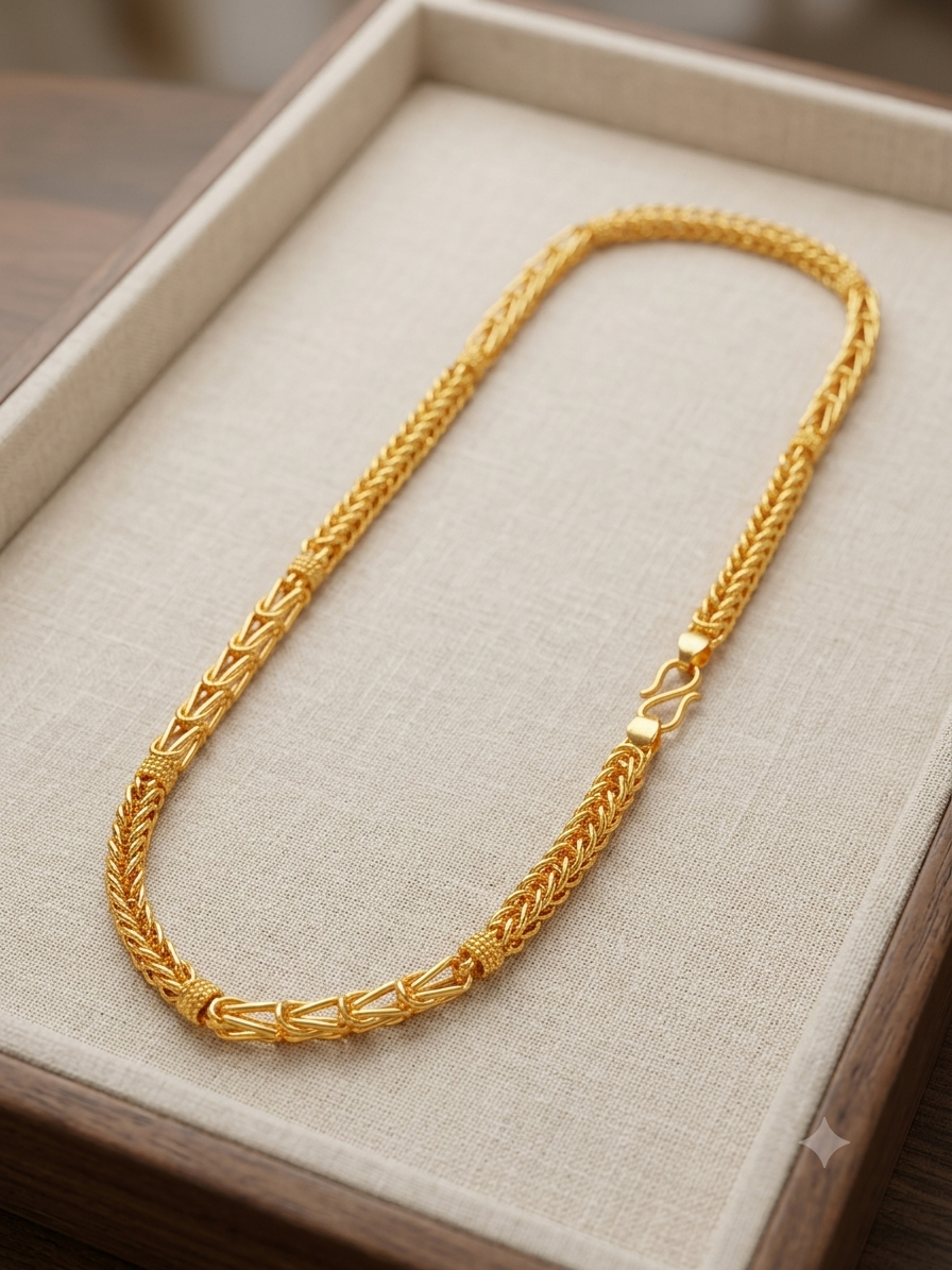 Men's 22-Inch One Gram Gold Forming Designer Chain