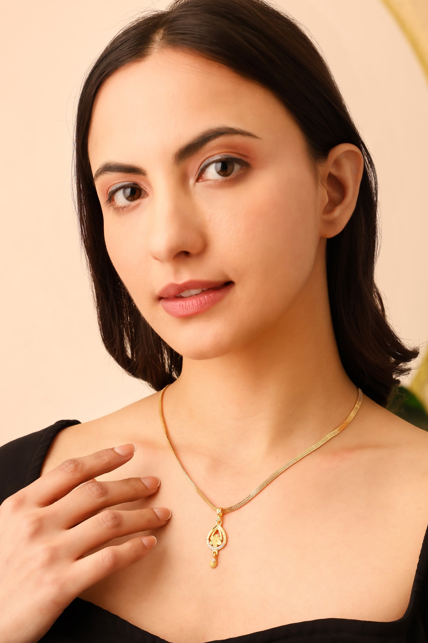 Latest Design One-Gram Gold Chain Pendant Set