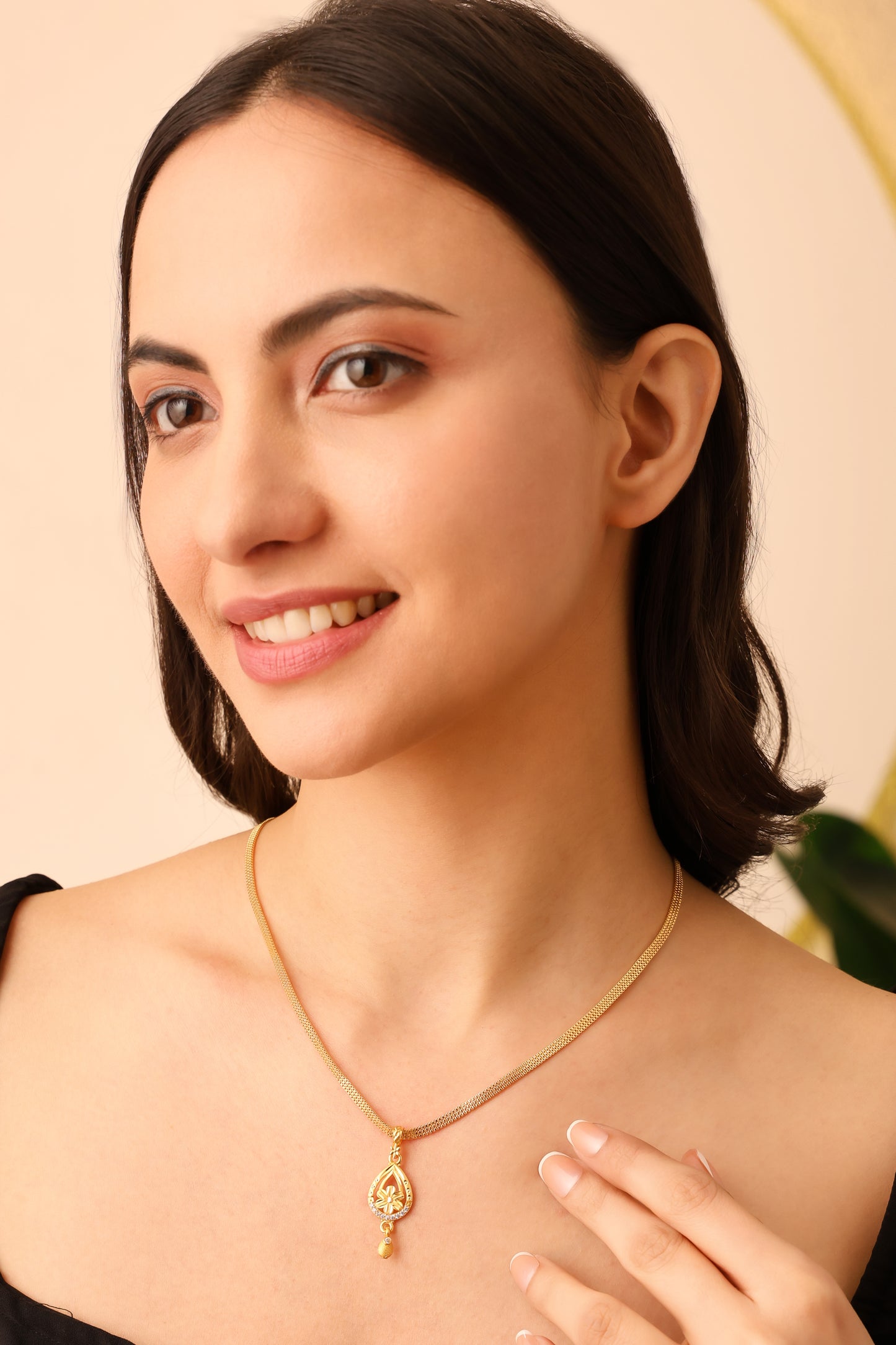 Latest Design One-Gram Gold Chain Pendant Set