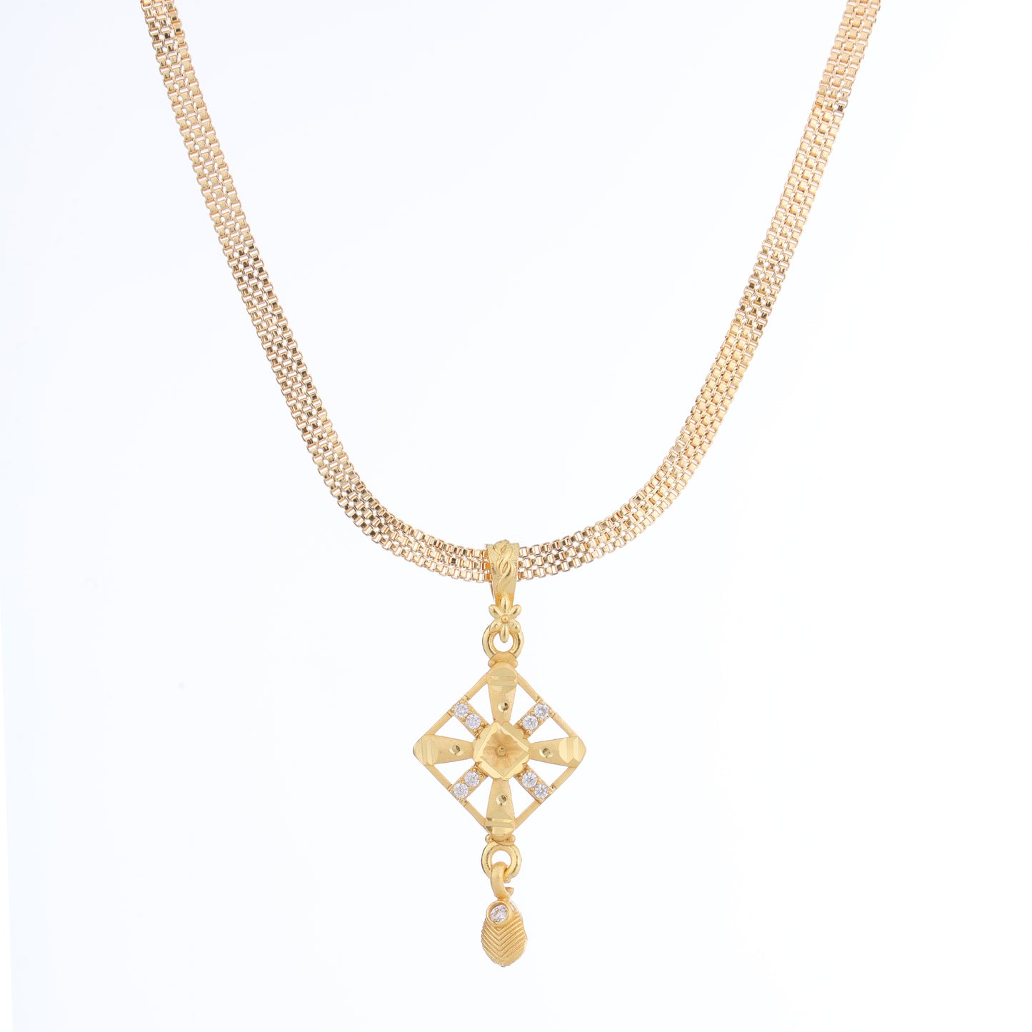 Modern One-Gram Gold Plated Chain Pendant Set