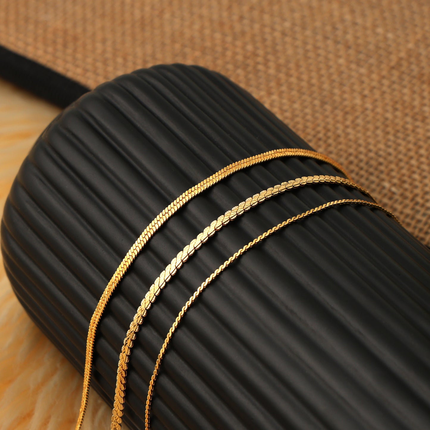 1 Gram Gold Chain Combo – Set of 3 Stylish 23-Inch Chains for Men & Women