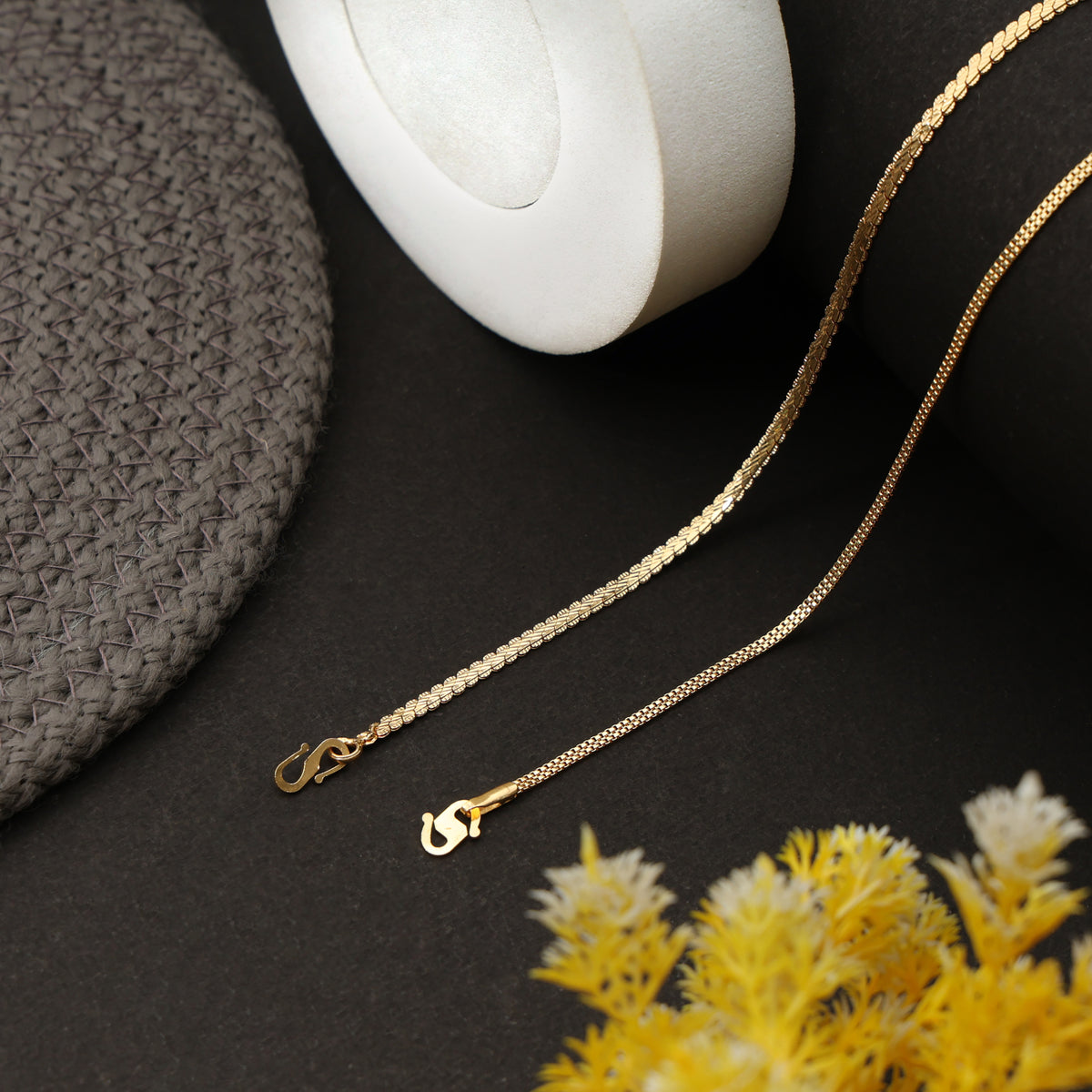 23 Inch Chain 23-Inch 1 Gram Gold Chain Combo for Men & Women – Pack of 2 – Blacky.in