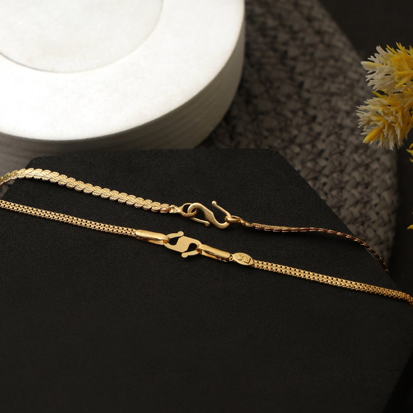 23-Inch 1 Gram Gold Chain Combo for Men & Women – Pack of 2