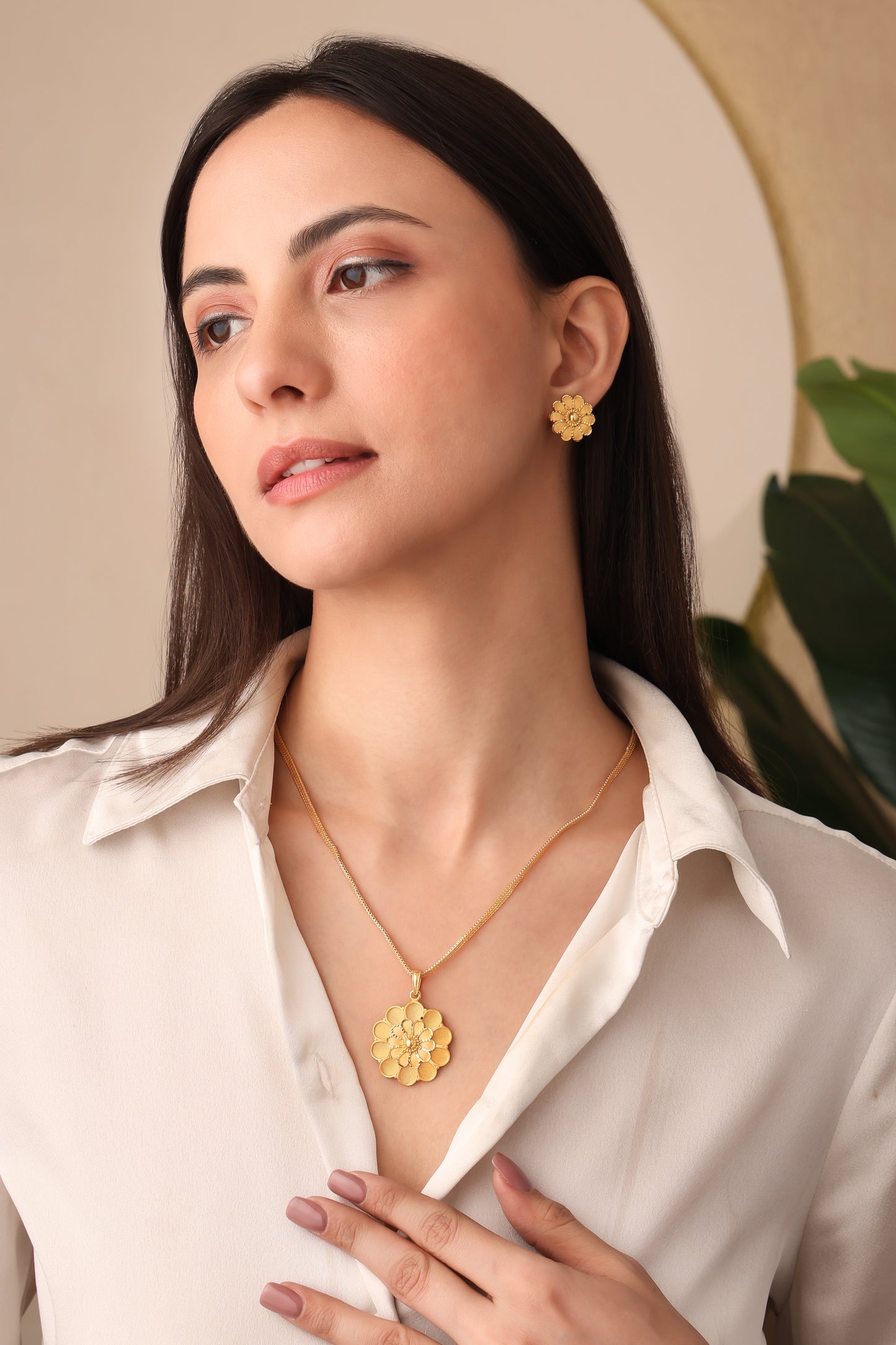 One-Gram Gold Chain Pendant Set