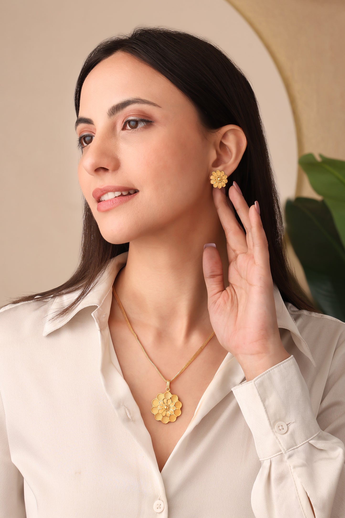 One-Gram Gold Chain Pendant Set