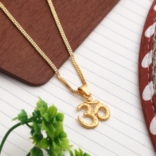 18K Gold Coated Pendant Necklace – Anti-Tarnish Finish ( 2 Line Chain )