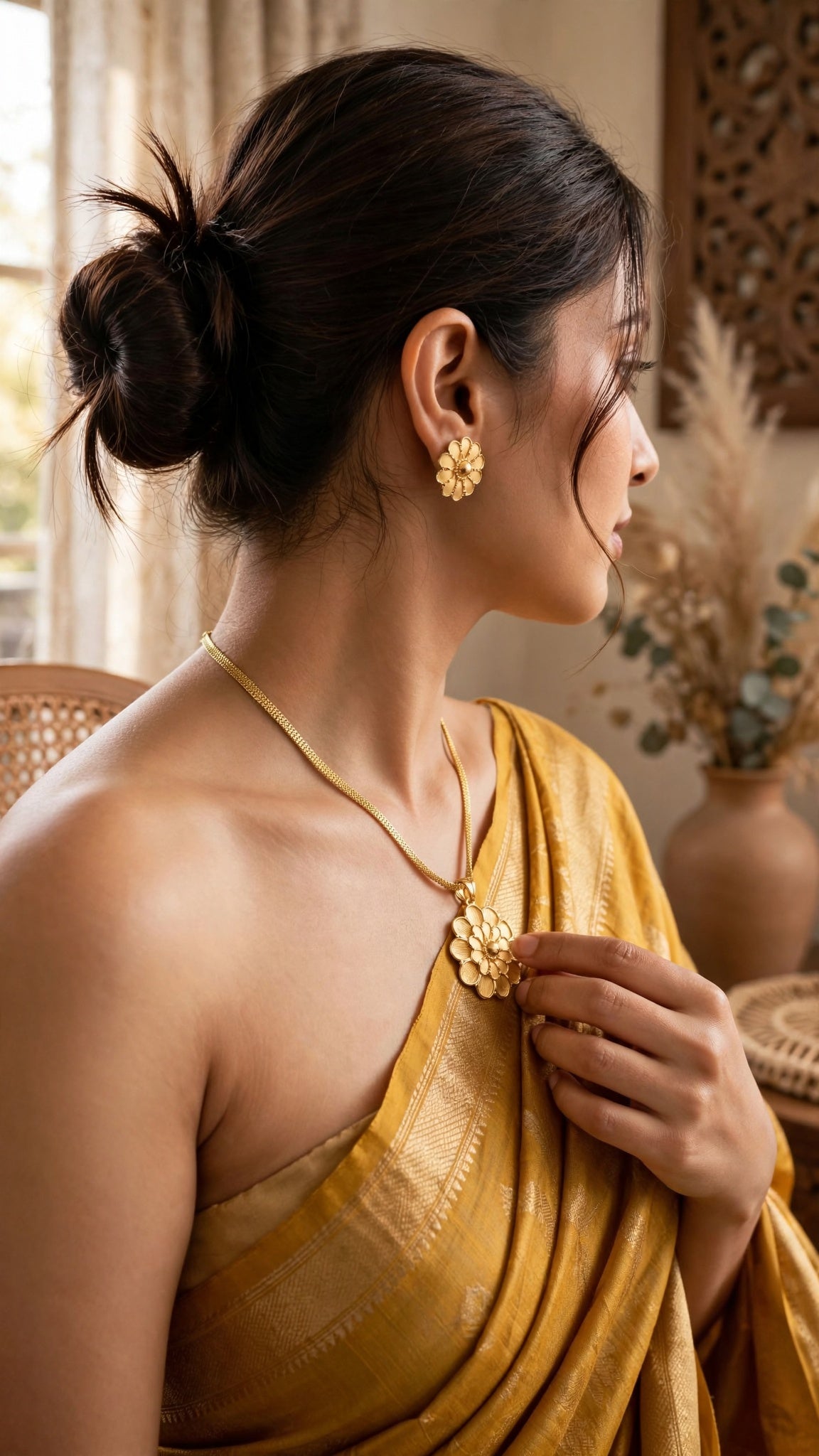 One-Gram Gold Chain Pendant Set