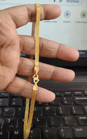 Stylish 1 Gram Gold Forming 4 Line Chain – 24 Inch | Lightweight & Elegant (Single Chain)