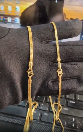 Premium 1 Gram Gold Forming 3 Line & 2 Line Patta Chain Combo – 24 Inch