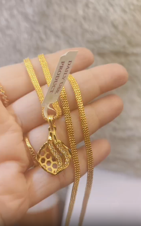 One-Gram Gold Chain Pendant Set