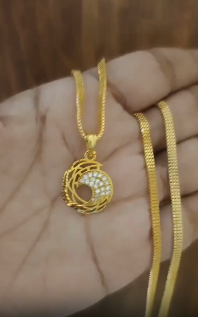 One-Gram Gold Chain Pendant Set