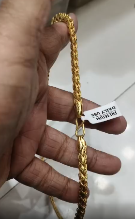 Premium 1 Gram Gold Forming Chain | Unisex Stylish Chain | Lightweight Daily Wear Gold Plated Jewellery