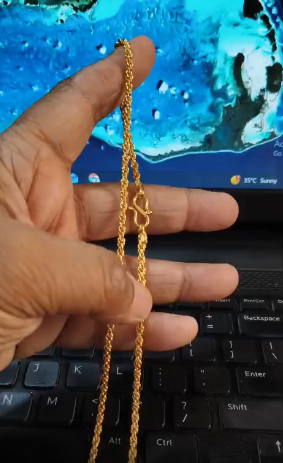 Premium 1 Gram Gold Forming Designer Rope Chain | Daily Use Lightweight Jewelry