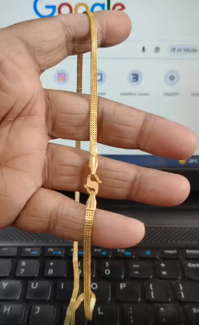 Premium 1 Gram Gold Forming 3 Line Chain – 24-Inch ( One Chain Only )