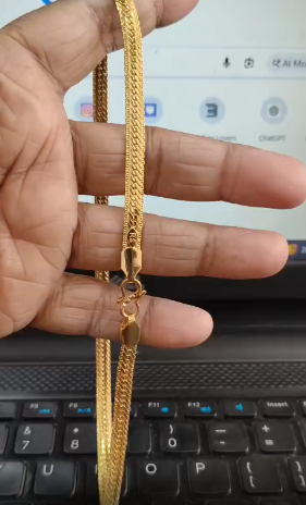 premium 1 Gram Gold Plated Chain – 20 Inch | Daily Wear Classic (Single Piece)