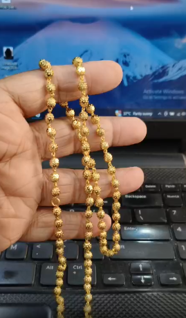 1 Gram Gold Forming Muttar Mala – 30 Inch Traditional Gold Finish Necklace for Women