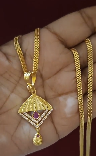 One-Gram Gold Chain Pendant Set