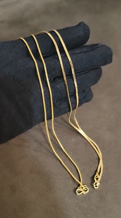 1 Gram Gold Chain Combo – 2 Long Chains for Men & Women (Pack of 2)