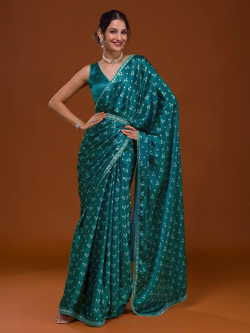 SEQUINS EMBRODERY LACE SAREE