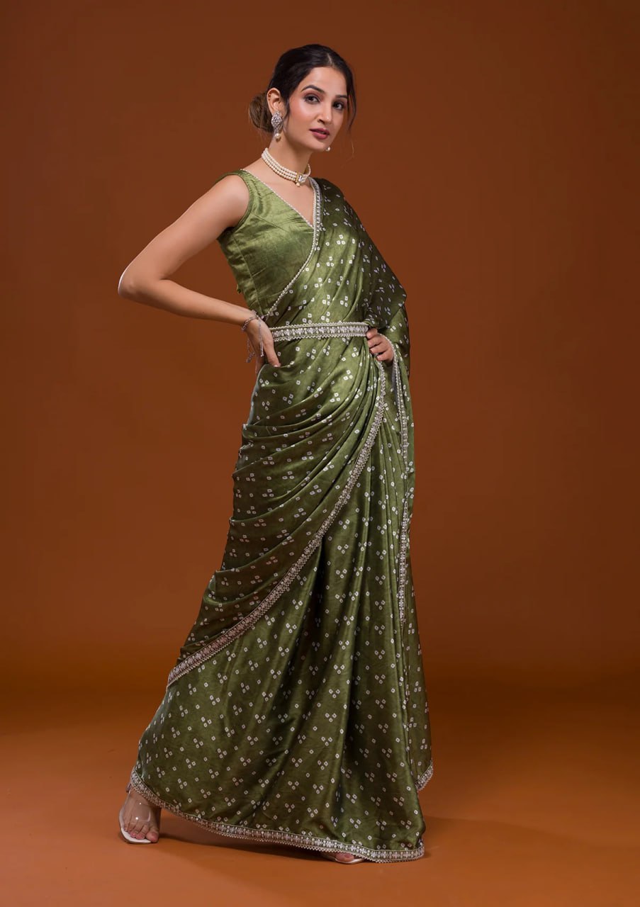 SEQUINS EMBRODERY LACE SAREE