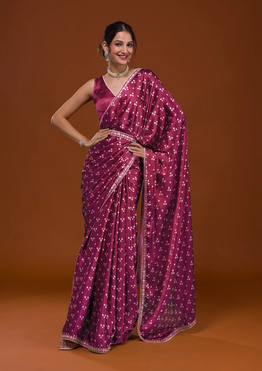 SEQUINS EMBRODERY LACE SAREE