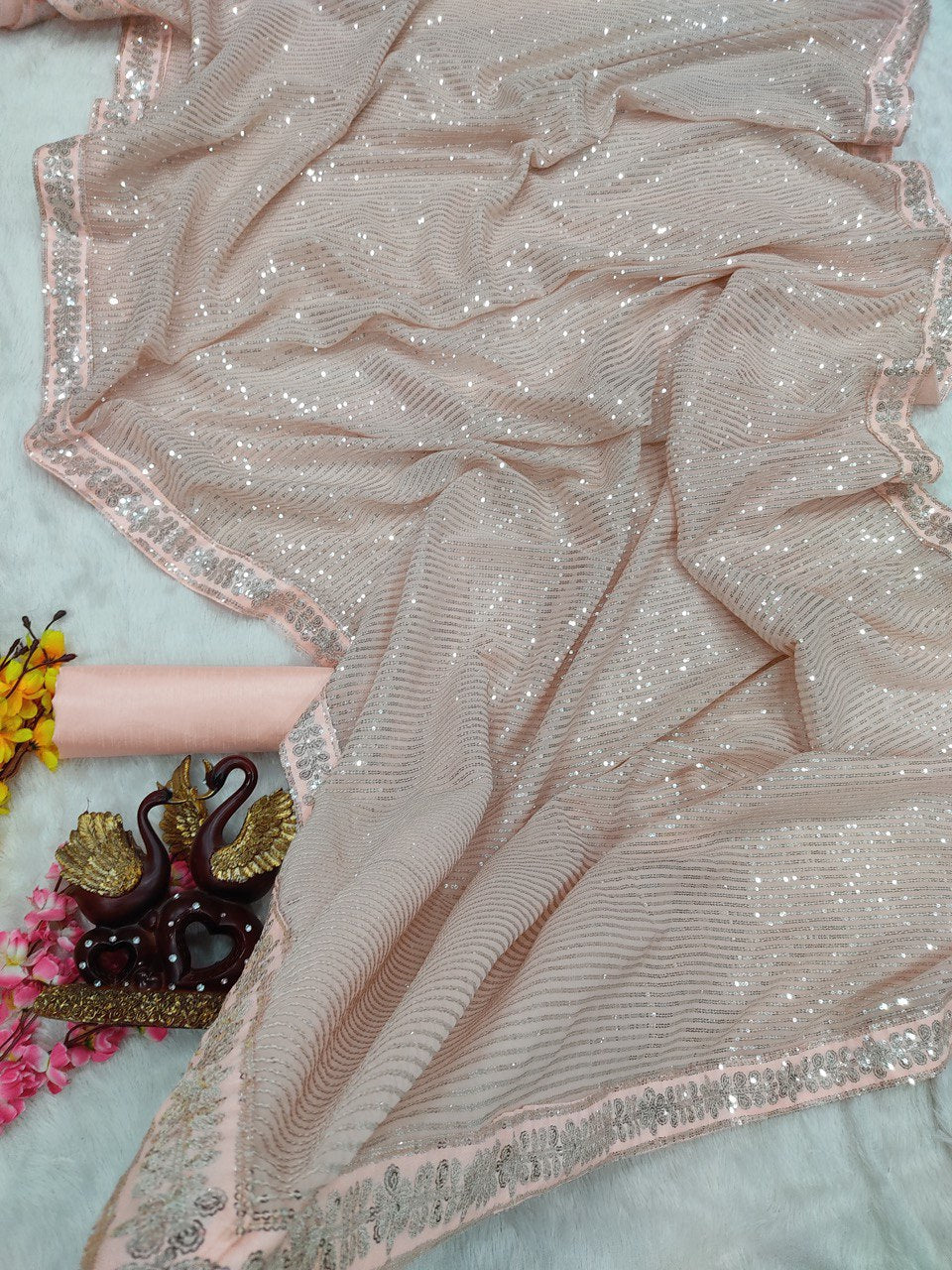 Luxurious Georgette Saree with Sequin Embroidery