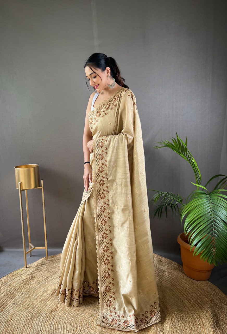 Pure Matka Silk Soft Saree with Intricate Work and Full Work Blouse